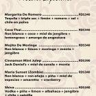 New menu of the Maria bar New menu of the Maria bar