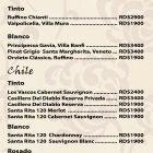 New menu of the Maria bar New menu of the Maria bar