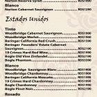 New menu of the Maria bar New menu of the Maria bar