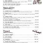 New menu of the Maria restaurant