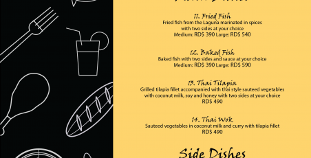 New menu at the Restaurant Laguna