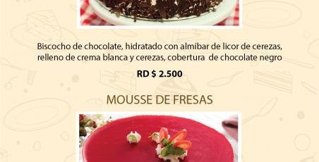 Birthday cakes menu Birthday cakes menu