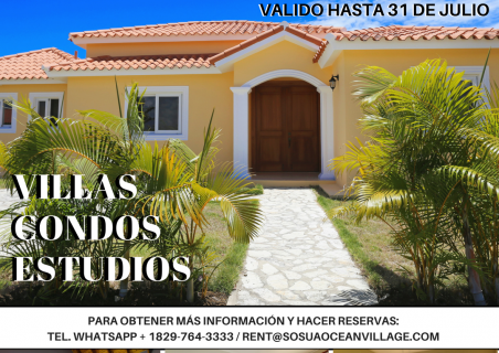 Sosua Ocean Village :descuento de 20% en alquiler!