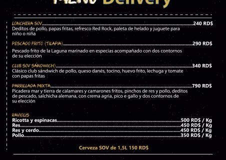 Delivery menu updates Delivery menu updates