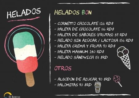 Ice cream at the bar El Barco Ice cream at the bar El Barco