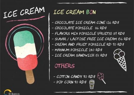 Ice cream at the bar El Barco