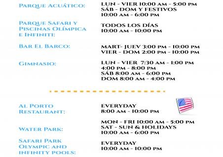 New working hours of the Club House Al Porto